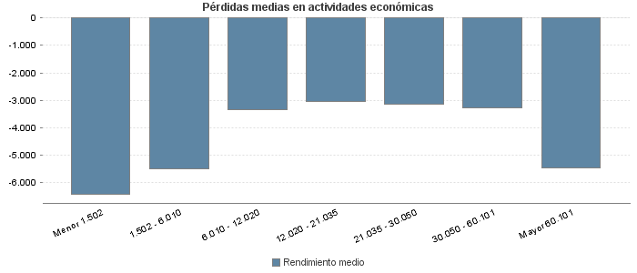 Pérdidas medias en actividades económicas