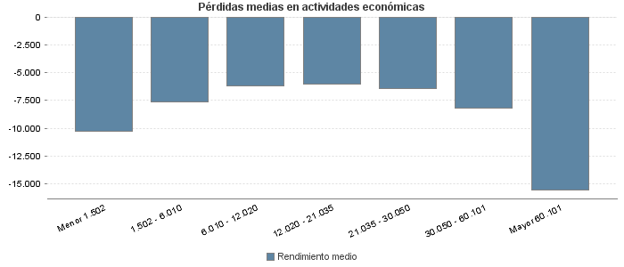 Pérdidas medias en actividades económicas