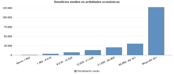 Beneficios medios en actividades económicas