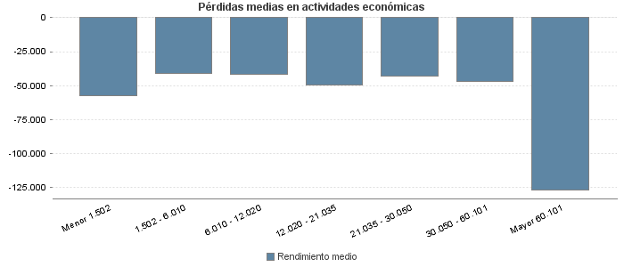 Pérdidas medias en actividades económicas