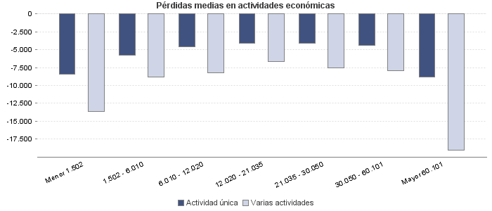 Pérdidas medias en actividades económicas