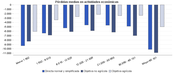 Pérdidas medias en actividades económicas