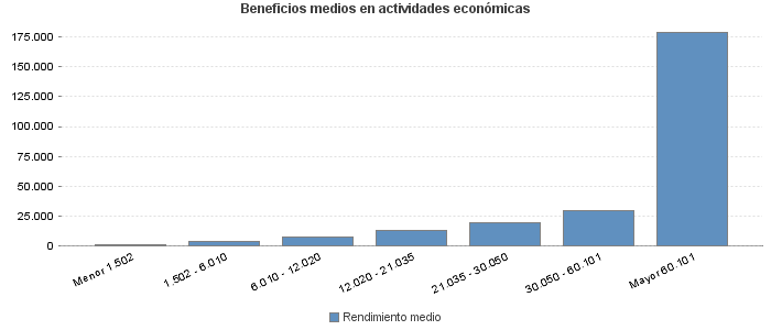 Beneficios medios en actividades económicas