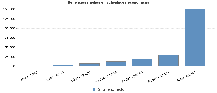 Beneficios medios en actividades económicas