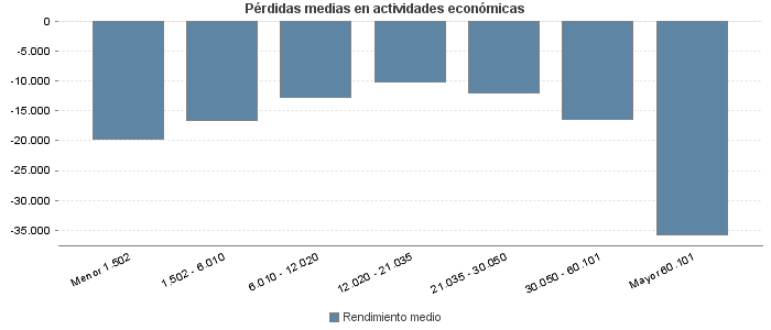 Pérdidas medias en actividades económicas