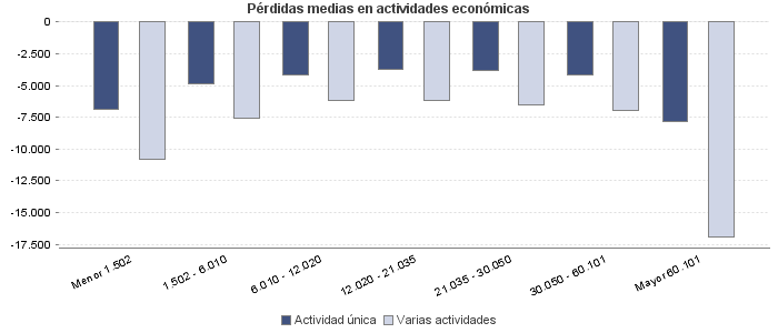 Pérdidas medias en actividades económicas