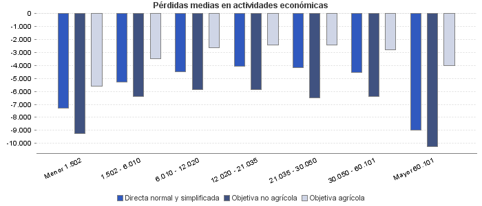 Pérdidas medias en actividades económicas