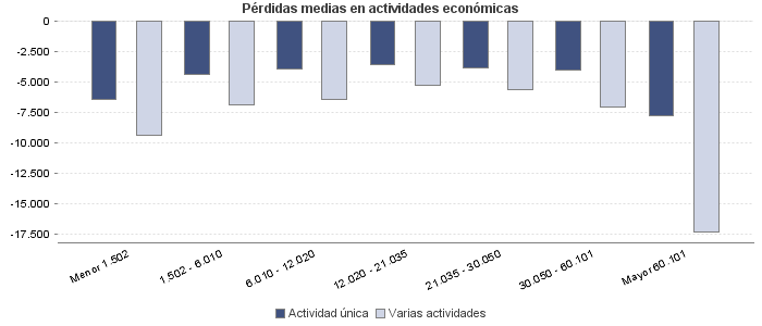 Pérdidas medias en actividades económicas