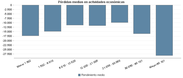 Pérdidas medias en actividades económicas