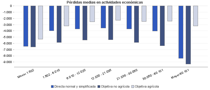 Pérdidas medias en actividades económicas