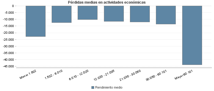 Pérdidas medias en actividades económicas