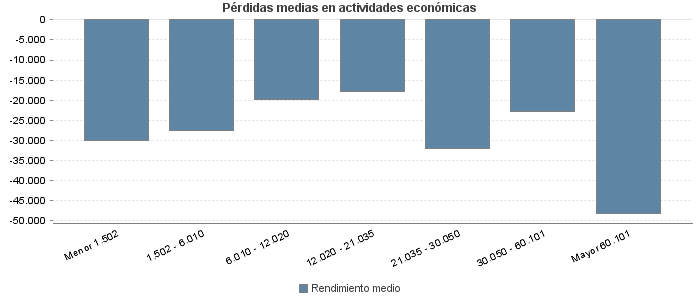 Pérdidas medias en actividades económicas