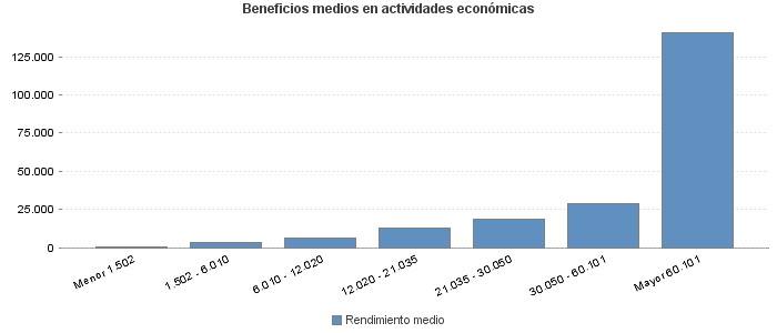 Beneficios medios en actividades económicas