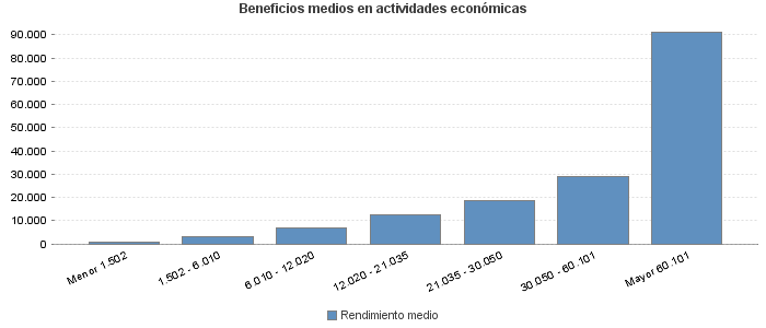 Beneficios medios en actividades económicas