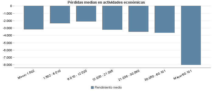 Pérdidas medias en actividades económicas