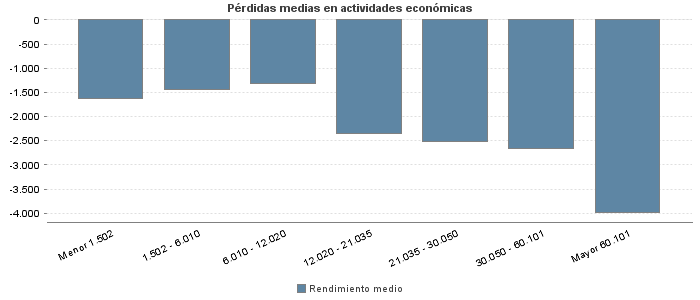 Pérdidas medias en actividades económicas