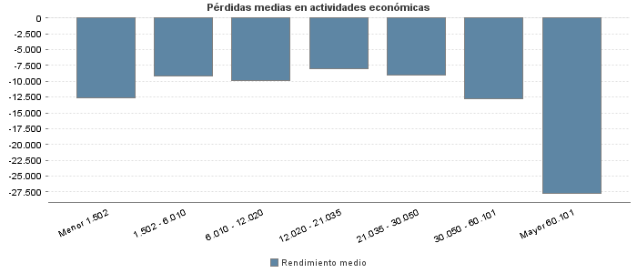 Pérdidas medias en actividades económicas