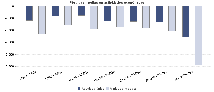 Pérdidas medias en actividades económicas