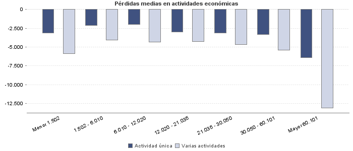 Pérdidas medias en actividades económicas