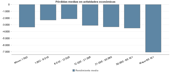 Pérdidas medias en actividades económicas