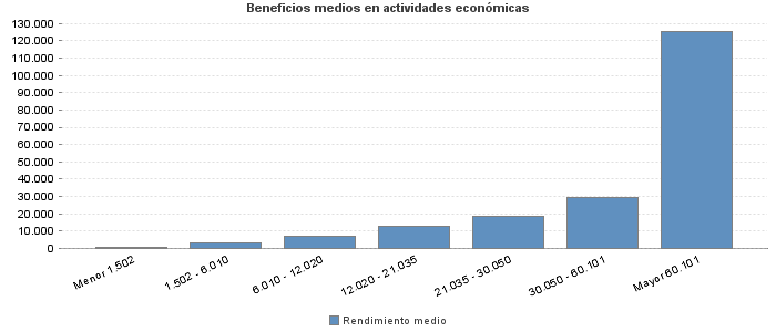 Beneficios medios en actividades económicas