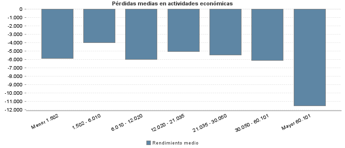 Pérdidas medias en actividades económicas