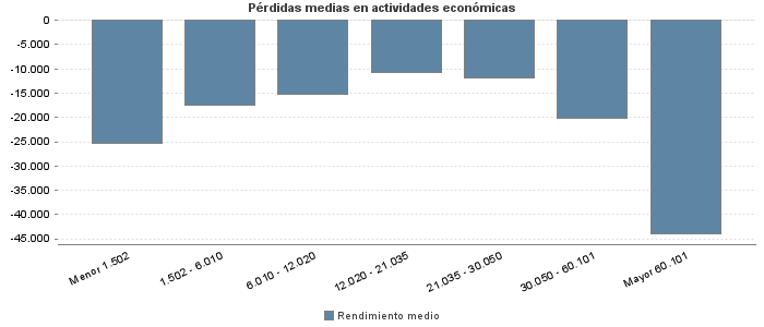 Pérdidas medias en actividades económicas