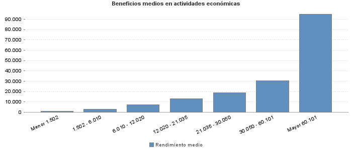 Beneficios medios en actividades económicas