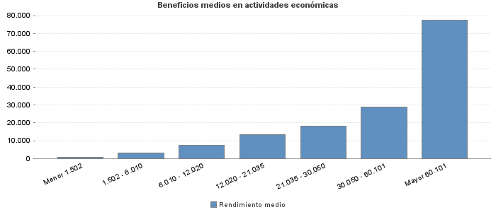 Beneficios medios en actividades económicas