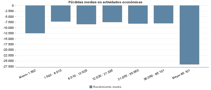 Pérdidas medias en actividades económicas