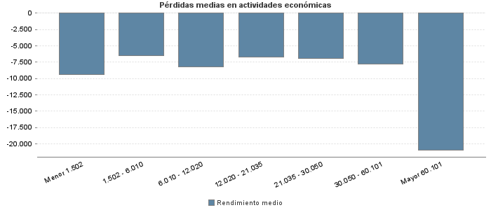 Pérdidas medias en actividades económicas