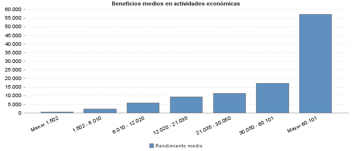 Beneficios medios en actividades económicas