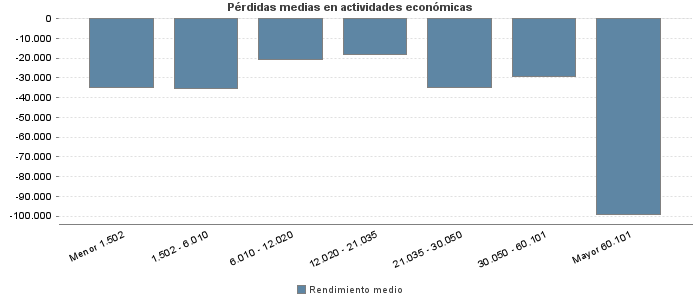 Pérdidas medias en actividades económicas