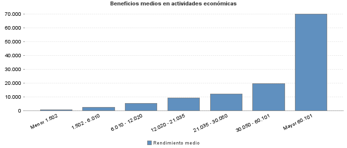 Beneficios medios en actividades económicas