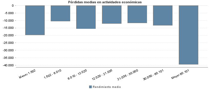 Pérdidas medias en actividades económicas