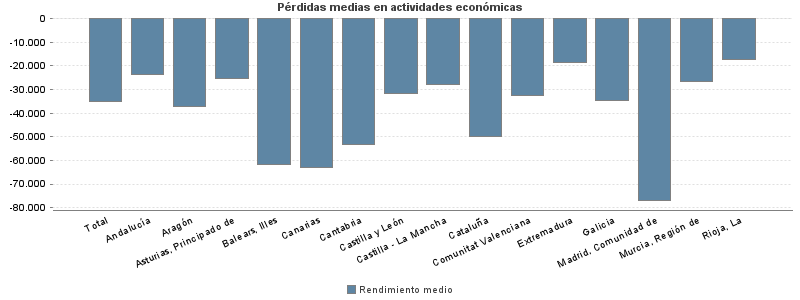 Pérdidas medias en actividades económicas