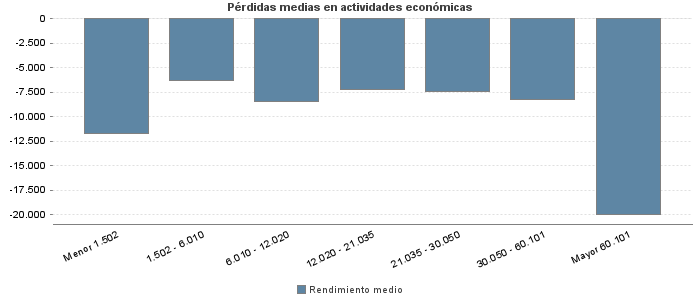 Pérdidas medias en actividades económicas