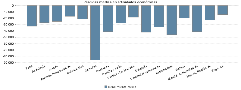 Pérdidas medias en actividades económicas