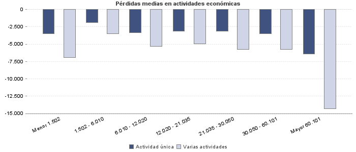 Pérdidas medias en actividades económicas