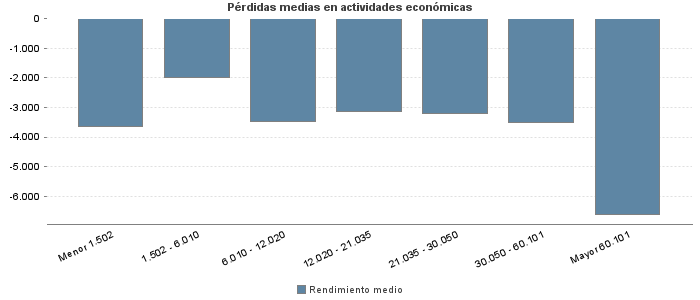 Pérdidas medias en actividades económicas