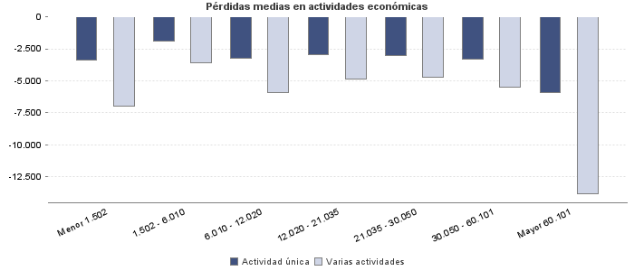 Pérdidas medias en actividades económicas