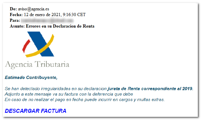 Correo fraude: Errores en su Declaracion de Renta