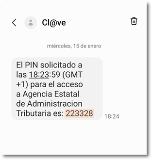 SMS recibido