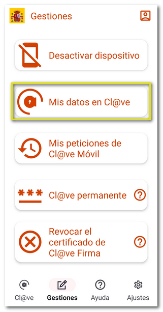 APP Mis datos en Cl@ve