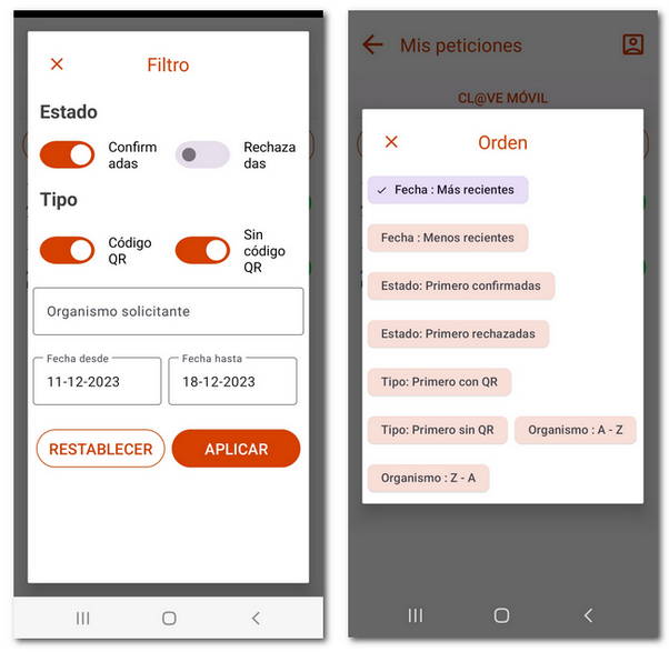 Filtros y orden de búsqueda 