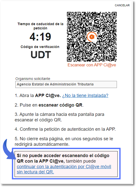 Sin lectura de QR