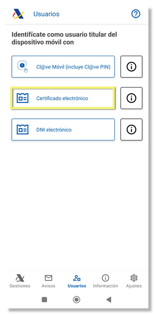 Activació app amb certificat