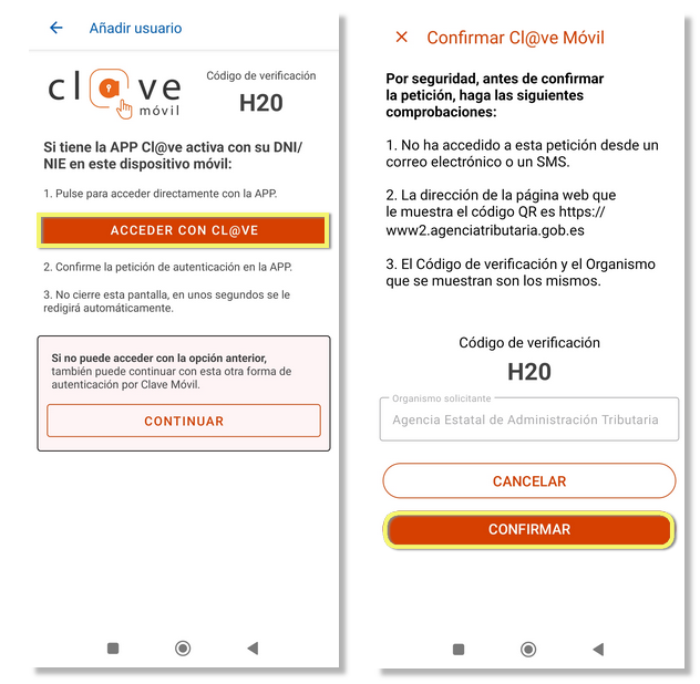 Activació dispositiu app Clau