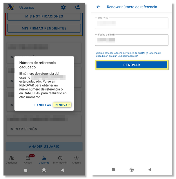 Renovar referència