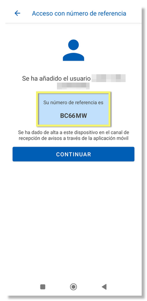 Usuari afegit a l'APP i referència